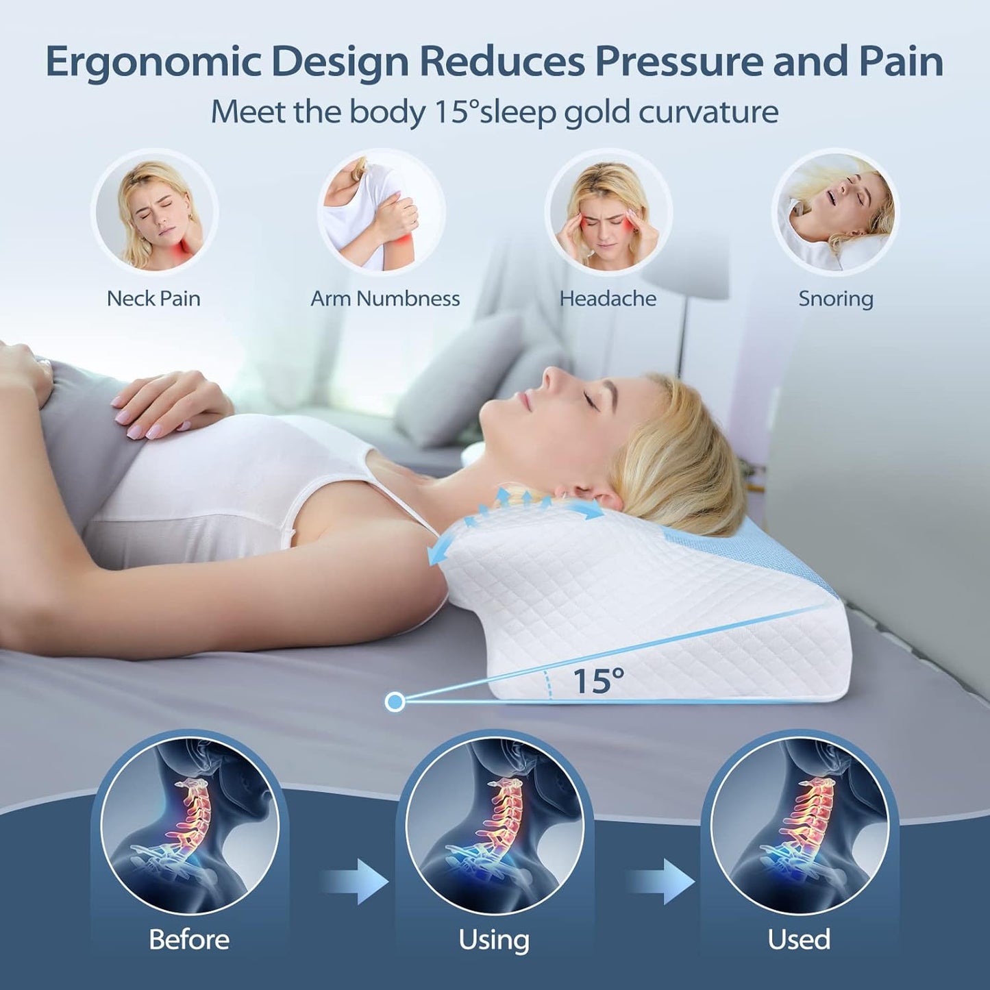 Blue Collar Contour Relief Pillow